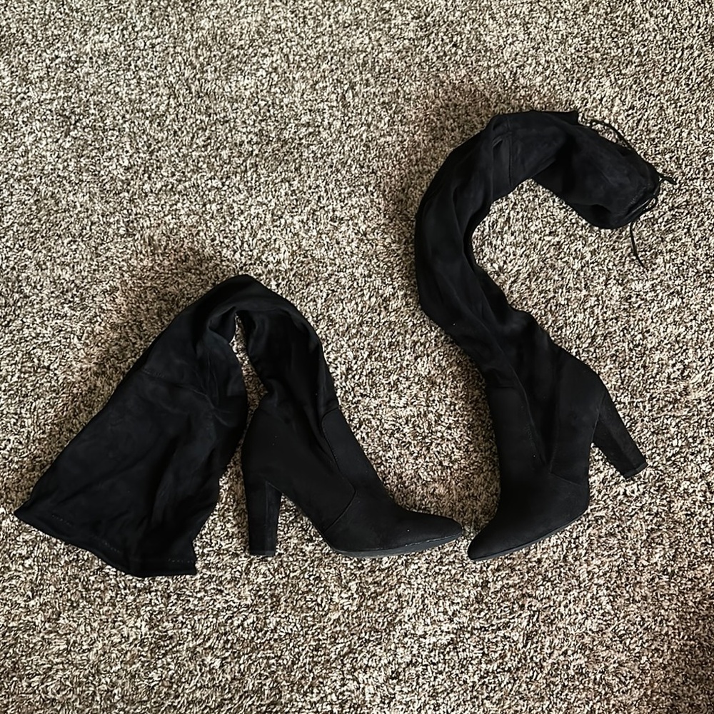 Public Desire Black Women's Knee High Boots